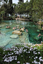Thermal spa of Hierapolis in Denizli province, southwestern Turkey. Fifteen…: 