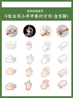 q版古风可爱小手手素材分享_手势画法_3_岛歌的插画梦_来自小红书网页版