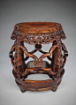 A 19TH CENTURY CARVED CHINESE HARDWOOD SEAT (China)