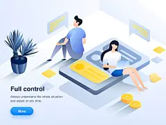 扁平化商业人物场景噪点插画渐变唯美网页背景PSD/Sketch设计素材-淘宝网