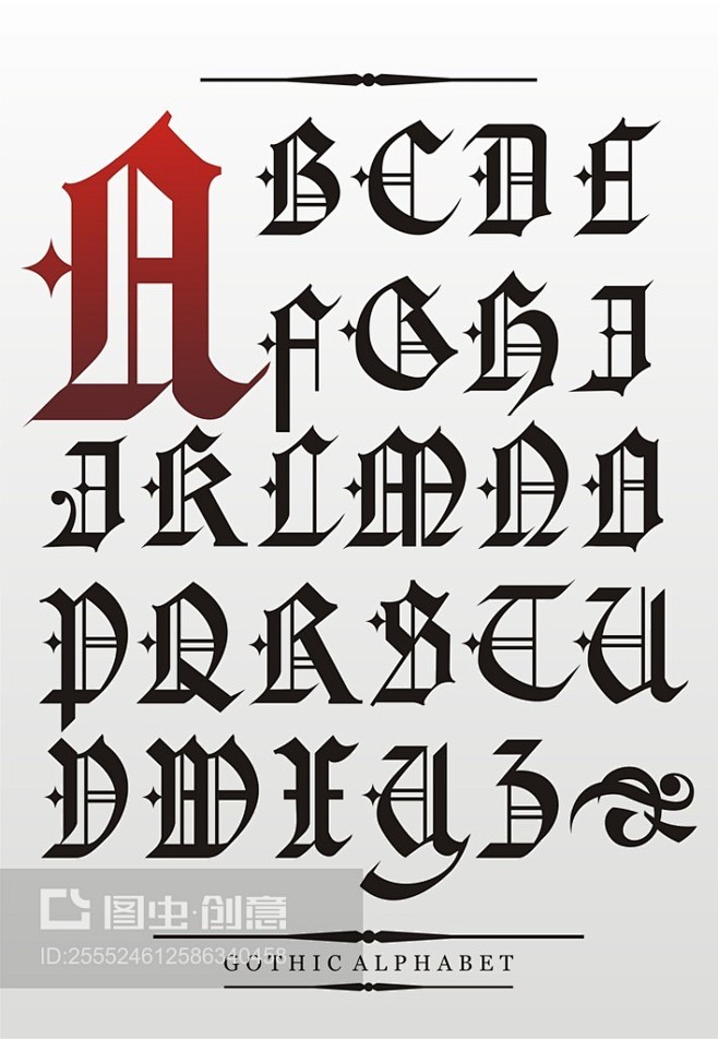 哥特式字体字母表Gothic font ...