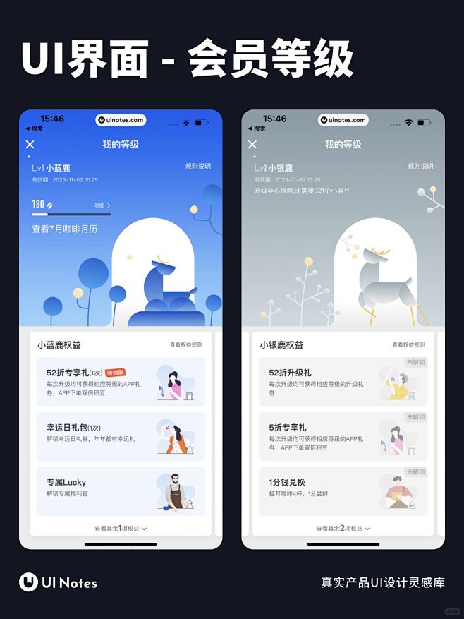 UI设计 - 会员等级界面灵感