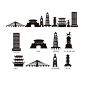 赣州城市标志建筑地标剪影赣州会展背景旅游景点AI矢量素材