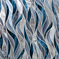 Artistic Tile - (Tailored To) Water Jet with Detroit Brown and Denim Blue - Medium Blue Glass Tile