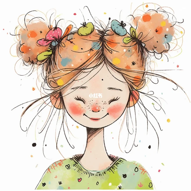 花朵头发女孩