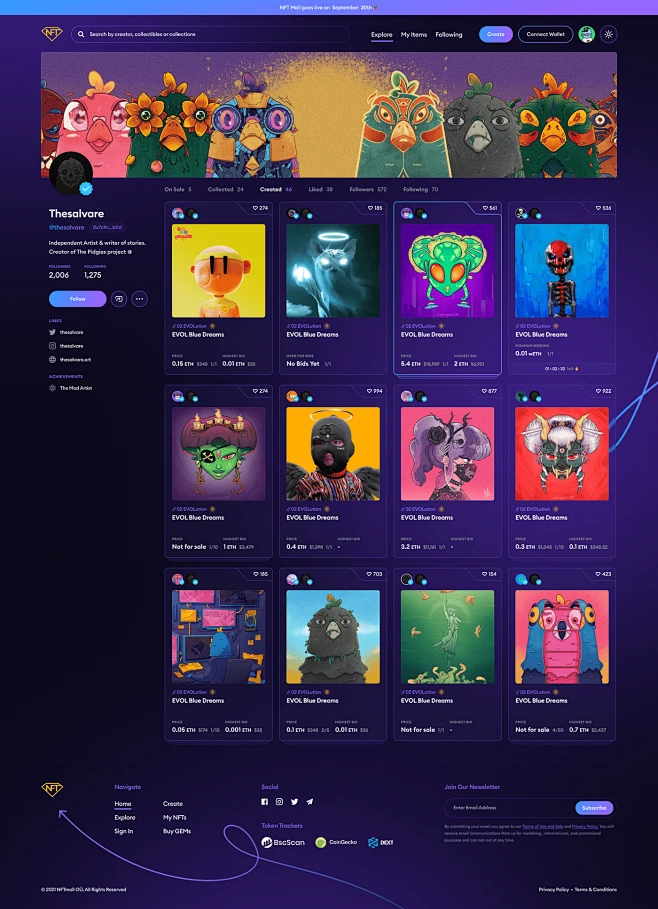landing page nft nft marketplace ui design UI/UX user interface Web ...