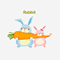 吃萝卜的兔子png免抠素材_新图网 https://ixintu.com 卡通 胡萝卜 可爱的 小兔子 黄色的 英文字 手绘