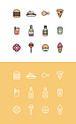食物 酒水 汉堡包  可乐饮料  果汁 棒棒糖图标icon源文件下载