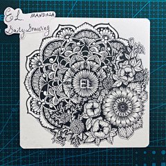 EL原创手绘作品  黑白插画 图案 曼陀罗 手绘 中性笔绘画 zentangle  mandala  线描  平面构成 禅绕画 禅陀罗 缠绕画  钢笔画 画画