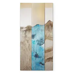 新中式手绘水墨山水组合挂画客厅背景墙壁画酒店大尺寸玄关装饰画-淘宝网