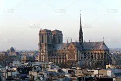 Paris, cathédrale Notre-Dame, vue d'en haut, coucher de soleil, vue du Sud-Est_4865591457