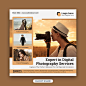 Digital photography services square social media post and web banner design template Premium Psd