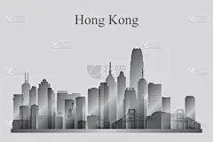 灰度图像,城市天际线,外立面,建筑,无人,海港,绘画插图,户外,复杂,都市风景