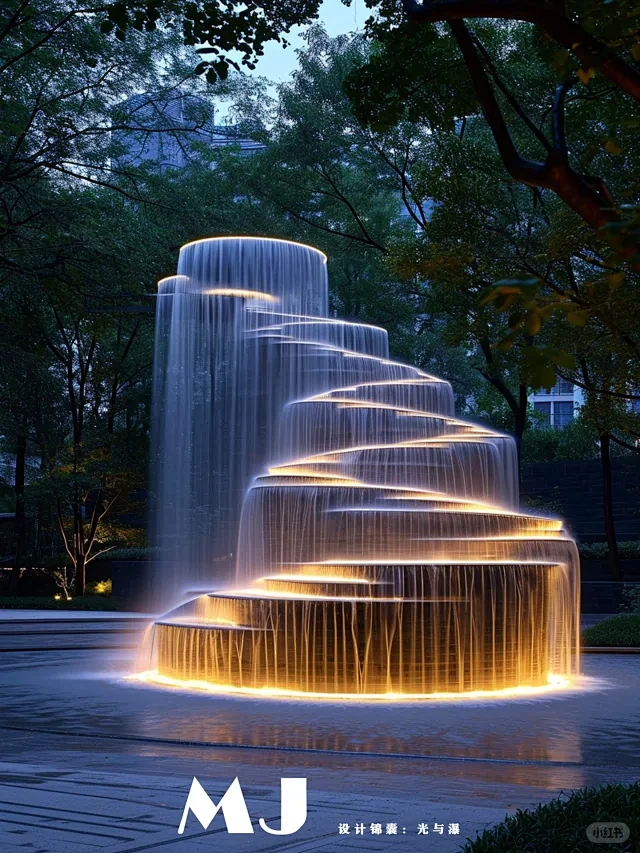 光与瀑：流水照明装置艺术 - 小红书
