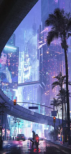 赛博朋克风 手机壁纸 背景图