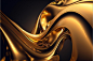 Photo gold wave motion creative digital illustration painting 3d illustration