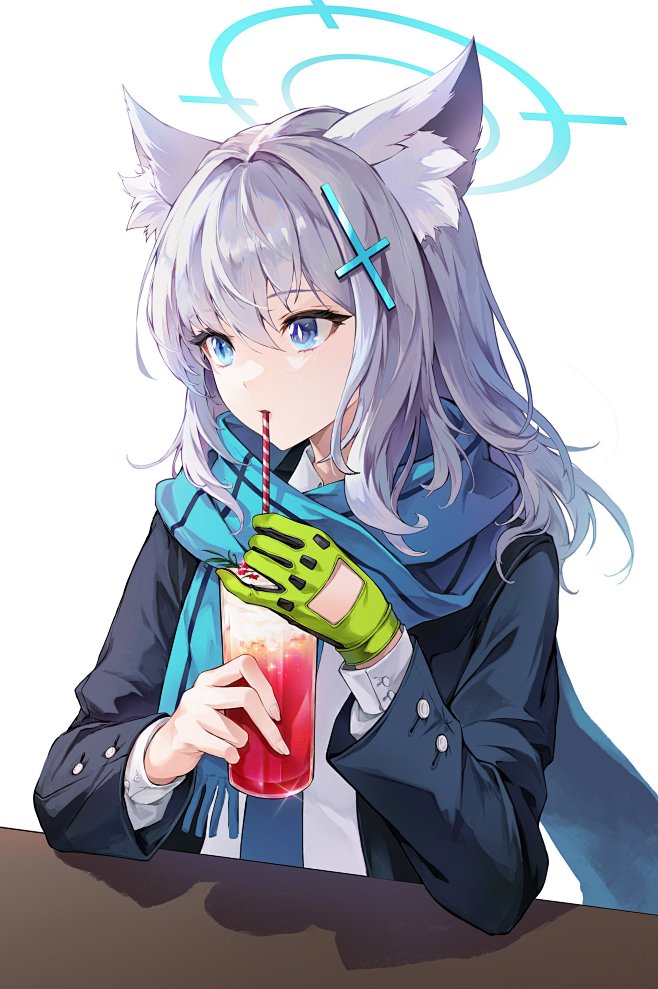 兽耳 喝饮料 环