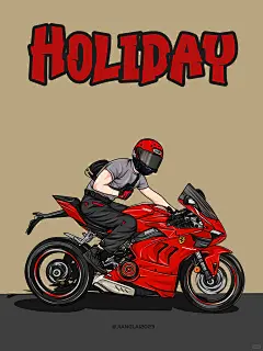 颜值❤️即正义～手绘杜卡迪机车骑士头像壁纸