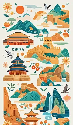 古建筑插画古代建筑建筑风光