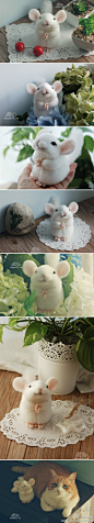 缘于一张GIF图，做了一只羊毛毡纯白小龙猫。。。。