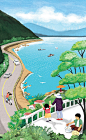 南澳起云阁酒店墙面插画-古田路9号-品牌创意/版权保护平台