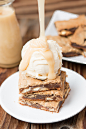 Maple Pecan Blondies with White Chocolate Butter Sauce