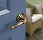 Reeded Lever Handle on Rose in Aged Brass | Handles