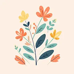 超简单的花叶矢量，简单的图像，平面矢量，SVG，粉色色调，纯