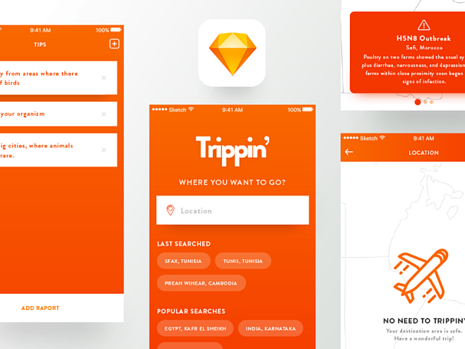 Trippin 旅游App UI界面设计...