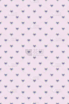 无缝模式与心在一个孤立的白色背景与黑色描边