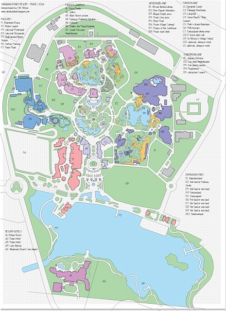 上海迪士尼乐园详细平面图(2011版本及...