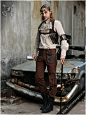 SPM033 Steampunk Men's harness-vest. Made by RQ-BL | Fantasmagoria.shop - retail & wholesale Gothic clothes and accessories : Men's Steampunk style dark brown harness-vest SPM033 by RQ-BL