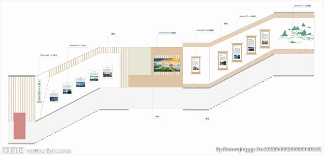 中国十大名胜古迹地理楼梯文化墙