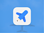 The study abroad app icon concept airplane flat icon