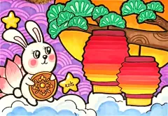 中秋节绘画手抄报 微信:hxL592121