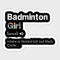 其中包括图片：Badminton Girl Definition Difined Sticker | Badminton Girl Definition Difined