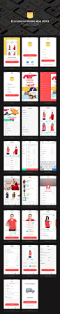 UI kit for ecommerce mobile app - Full preview