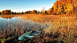 General 1920x1080 rowboat water fall landscape abandoned boat reeds lake