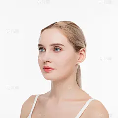 人物系列实景穿着白色吊带的模特侧身