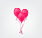 粉色爱心气球束矢量素材
