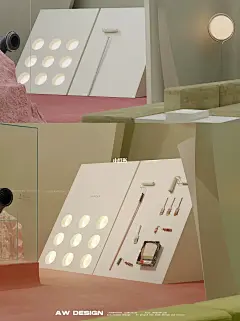 1：1落地还原⚪️流动曲面形成本杰明涂料展厅