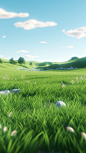 Green field, simple and clean background, C4D Octane rendering 8k