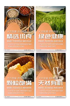 乡村振兴农村电商农业系列宣传海报