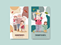 Instagram template with national grandparents day concept design for social media and internet watercolor.