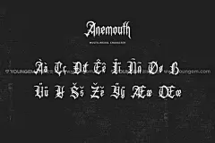 Anemouth暗黑哥特金属朋克街头摇滚嘻哈logo海报插画标题英文字体下载_颜格视觉