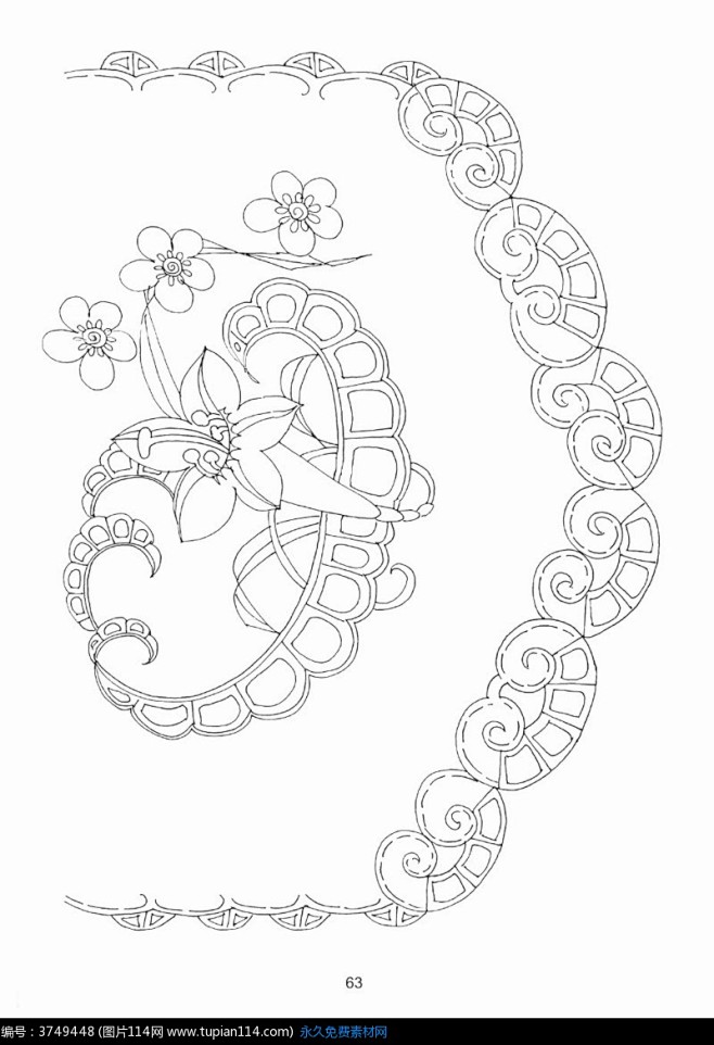 绣花图样手绘素材