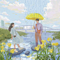 【插画师作品】第222期：日本插画师 南波タケ 温馨的生活场景插画作品（壁纸） : 这就是爱！真的是爱了！