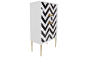 Modern Zig Zag Bar Cabinet | Modshop : The Zig Zag bar cabinet is perfect for entertaining. This multi-use bar cabinet sits on top of gloss white box which frames and features black and white Chevron