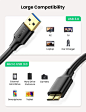 Amazon.com: UGREEN Micro USB 3.0 Cable USB 3.0 Type A Male to Micro B Cord for Samsung Galaxy S5, Note 3, Camera, Hard Drive and More (1.5ft): Computers & Accessories