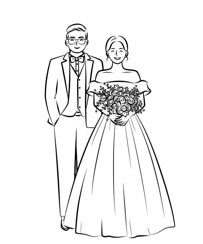 手绘婚纱照插画｜怎么选择照片